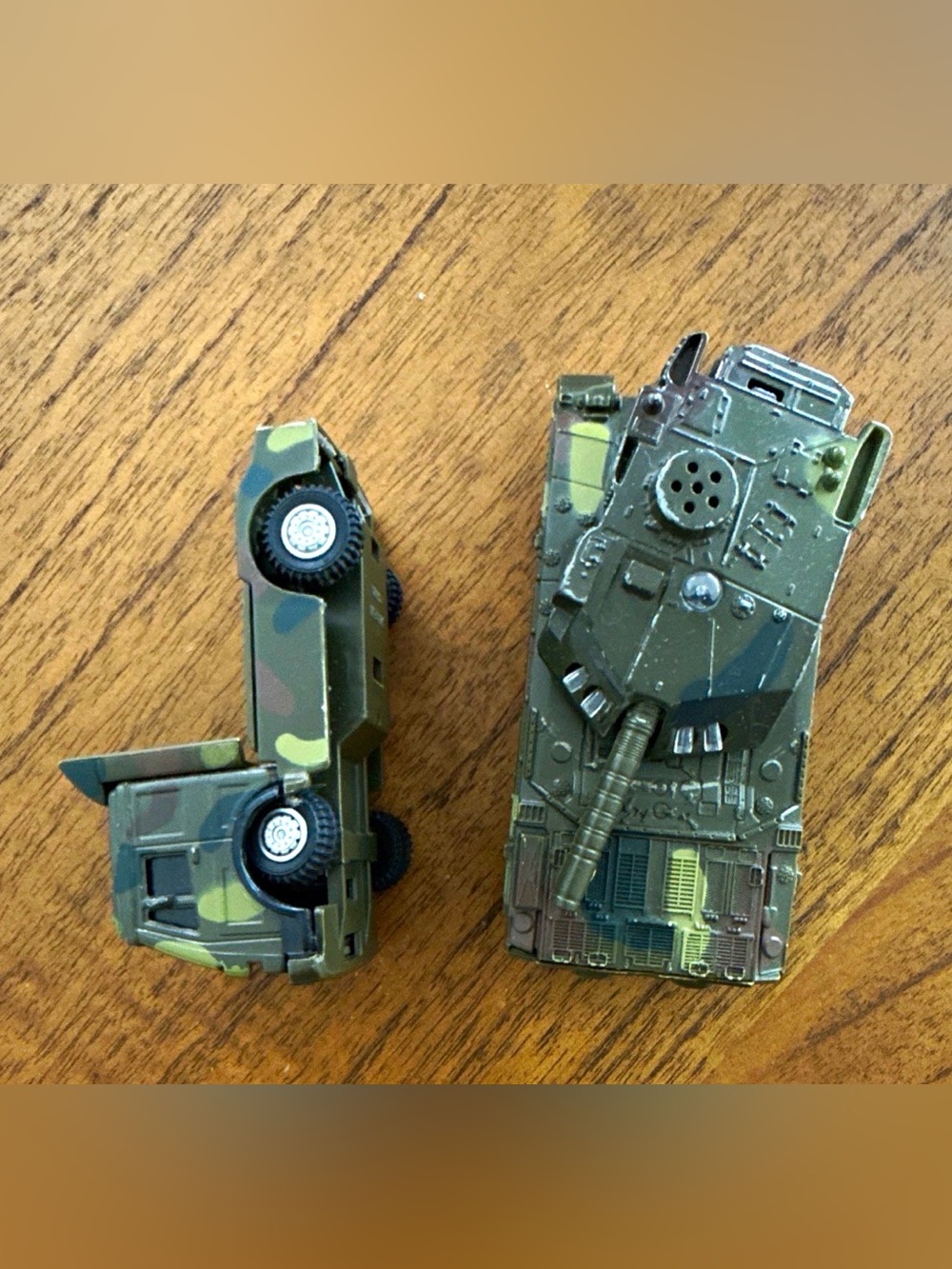 Military Toy Tank and Jeep Set - Green Camouflage